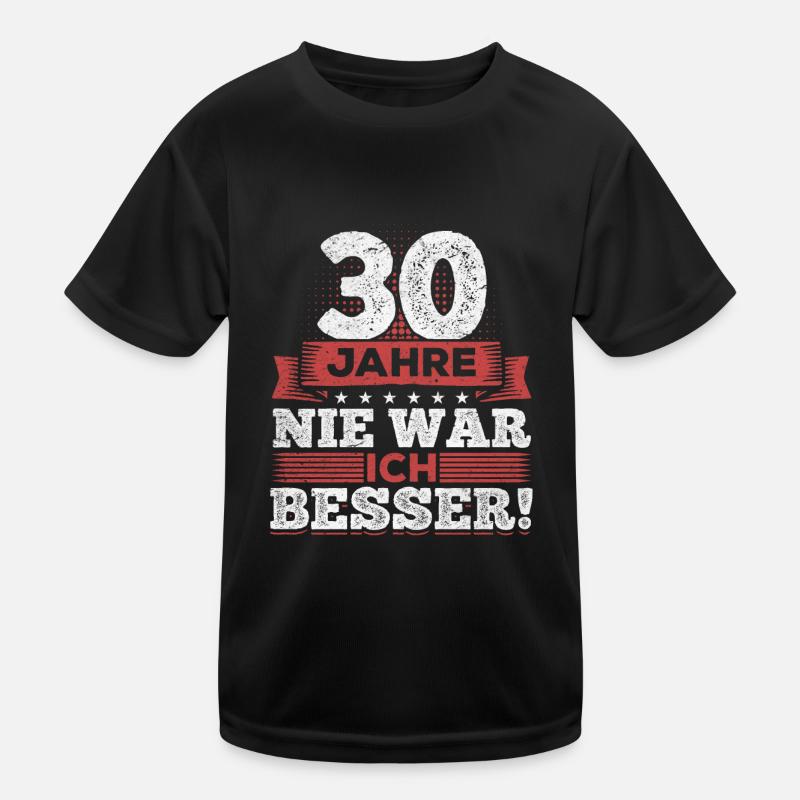 30. Geburtstag - Kinder Funktions-T-Shirt - Schwarz