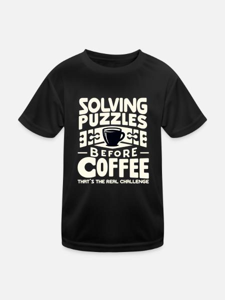 Puzzle Lover Jigzaw Puzzle Brettspiel Puzzler - Kinder Funktions-T-Shirt - Schwarz - Vorne