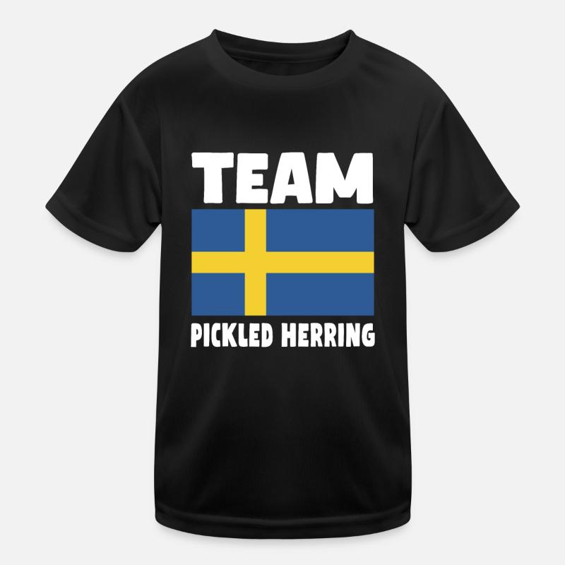 Eingelegter Hering Schwedische Fahne Kinder Funktions-T-Shirt