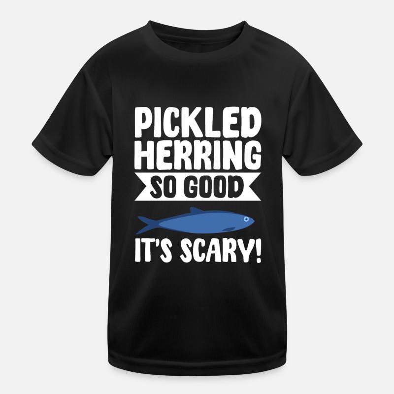 eLustiger Eingelegter Hering Geschenkidee Kinder Funktions-T-Shirt