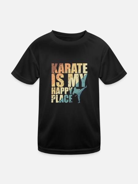Karate is my Happy Place - Kids Functional T-Shirt - black
