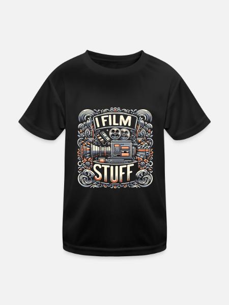 I Film Stuff 19 - Kinder Funktions-T-Shirt - Schwarz - Vorne
