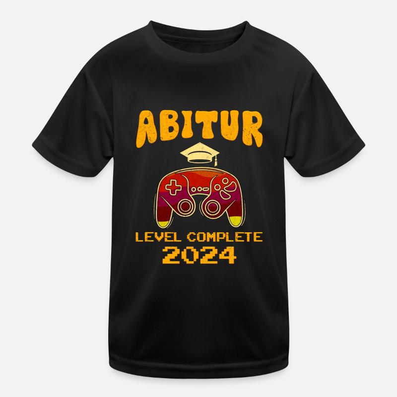 Abitur 2024 LEVEL COMPLETE Abiturienten Abschluss Kinder Funktions-T-Shirt