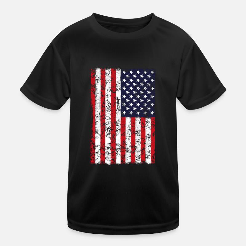 Drapeau des États-Unis vertical T-shirt sport Enfant