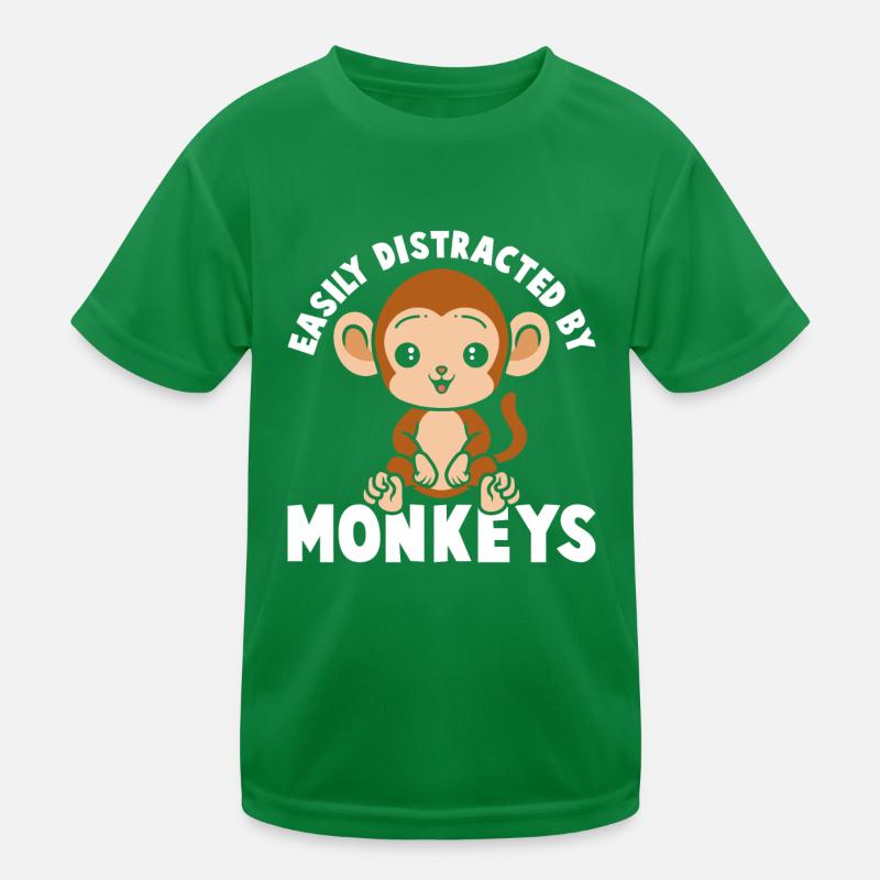 Easily distracted by monkeys Kids Functional T-Shirt