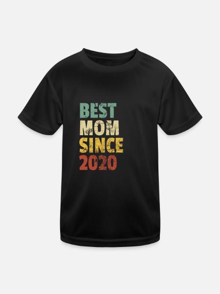 Beste Mutter seit 2020 Muttertags-Slogan-Zitat - Kinder Funktions-T-Shirt - Schwarz - Vorne