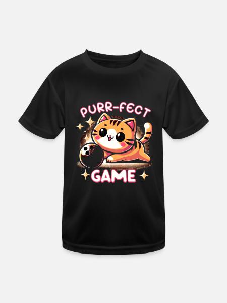 Funny bowling team bowler strike bowling club - Kids Functional T-Shirt - black - Front
