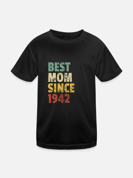 Beste Mutter seit 1942 Muttertagsslogan Zitat - Kinder Funktions-T-Shirt - Schwarz - Vorne