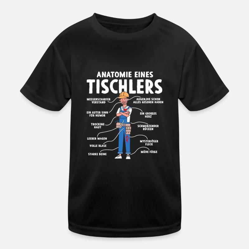 Anatomie eines Tischlers Kinder Funktions-T-Shirt