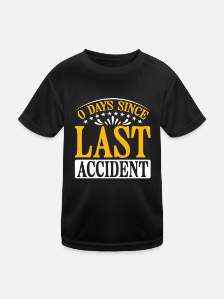 0 Days Since Last Accident 35 - Kinder Funktions-T-Shirt - Schwarz - Vorne