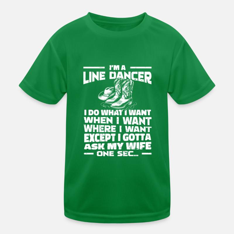 Line Dancing Funny Kids Functional T-Shirt