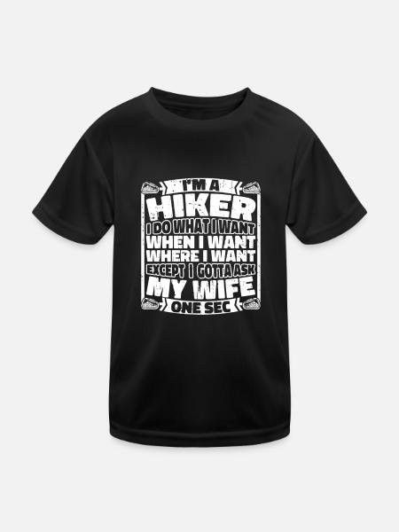Wandern Wanderer Witzig - Kinder Funktions-T-Shirt - Schwarz - Vorne