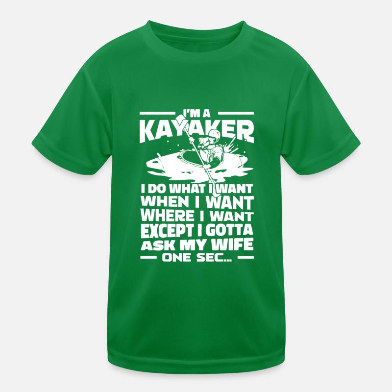 Kayaker Funny Kids Functional T-Shirt