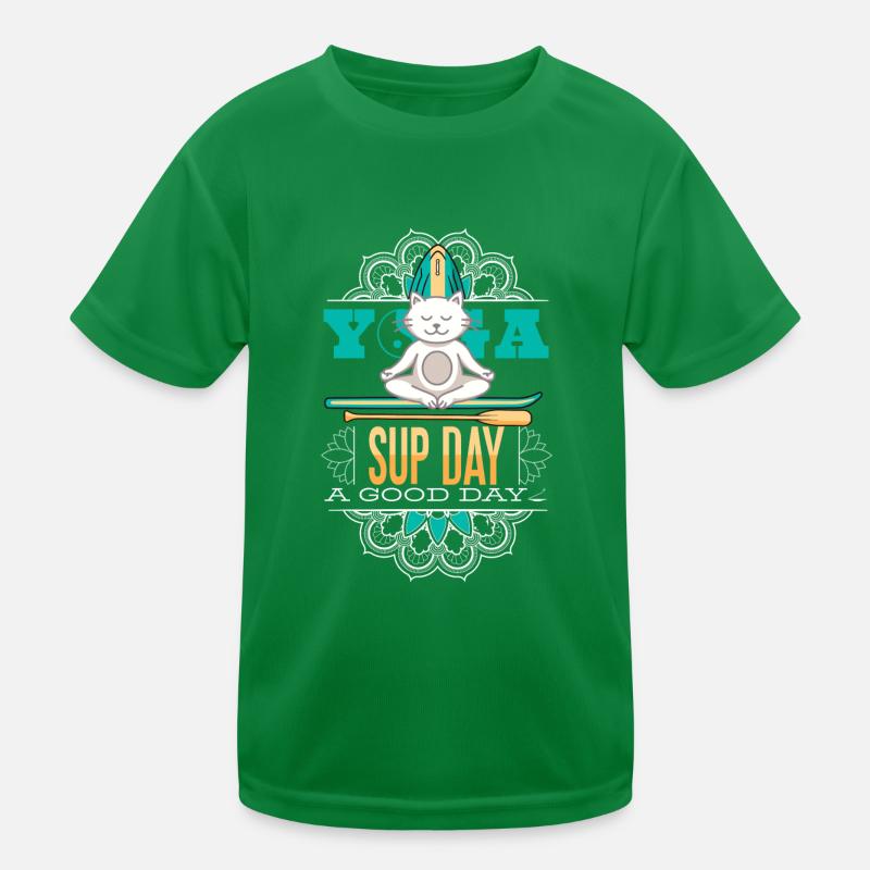 SUP paddleboarding Stand Up Paddle Katze Yoga Kinder Funktions-T-Shirt