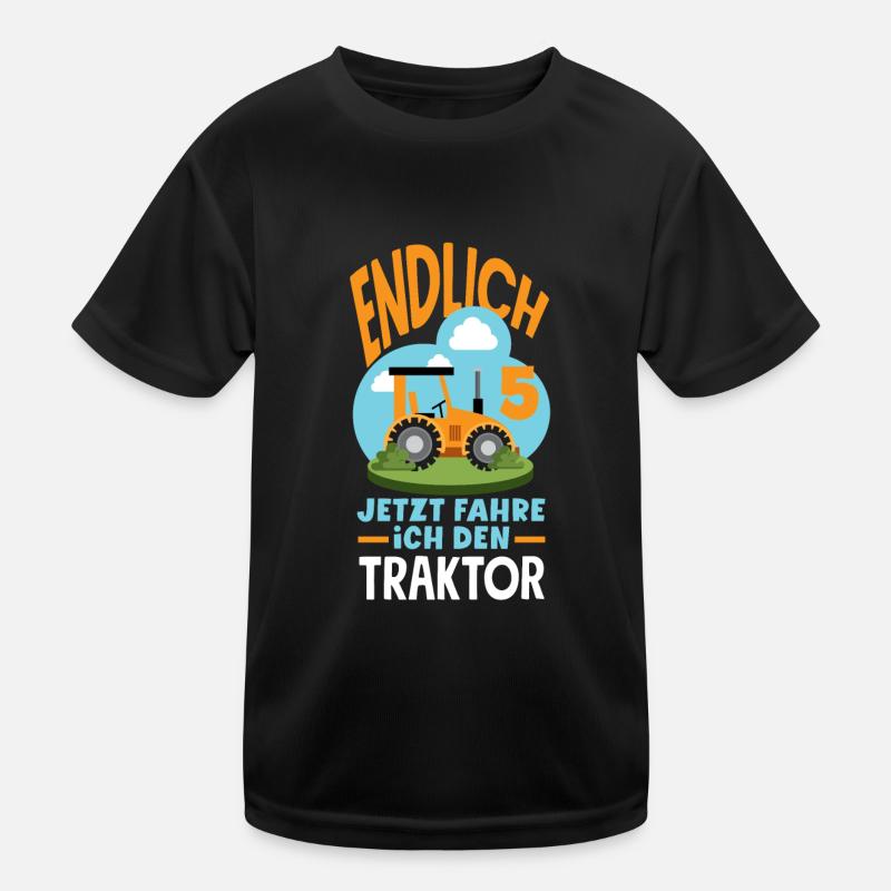 5. Geburtstag Traktor 5 Jahre Geburtstagsshirt Kinder Funktions-T-Shirt