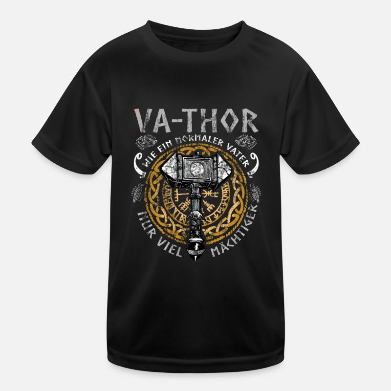 Vathor - Vatertag Vatertagsgeschenk Wikinger Kinder Funktions-T-Shirt