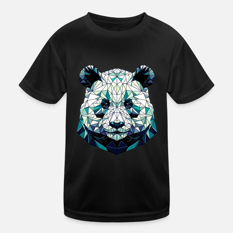 Panda in polygon representation Kids Functional T-Shirt