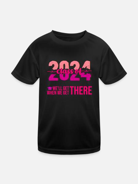 Abiturienten Class of 2024 We'll Get There - Kinder Funktions-T-Shirt - Schwarz - Vorne