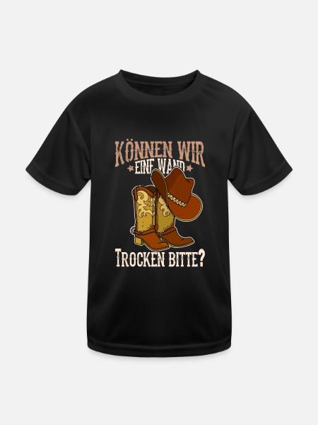 Western Line Dance Stiefel Tanzen Country - Kinder Funktions-T-Shirt - Schwarz