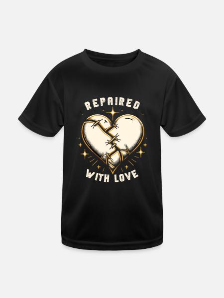 Kintsugi Kintsukuroi Imperfekte Japanische Kunst - Kinder Funktions-T-Shirt - Schwarz - Vorne