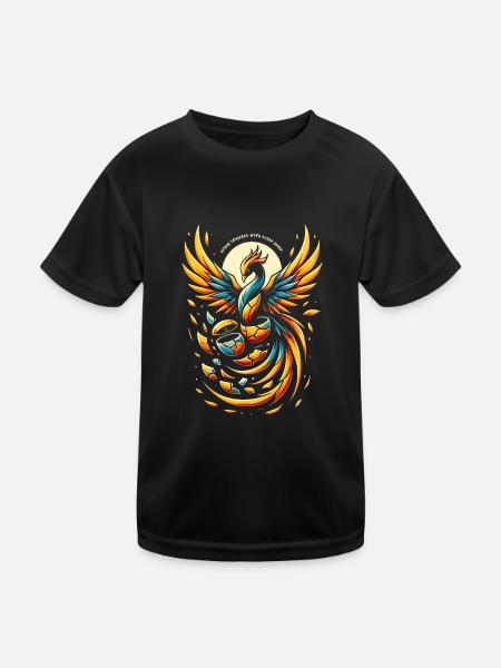 Kintsugi Kintsukuroi Imperfekte Japanische Kunst - Kinder Funktions-T-Shirt - Schwarz - Vorne