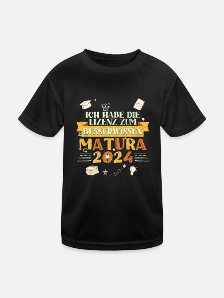 Maturantin Die Lizenz zum Besserwissen Matura - Kinder Funktions-T-Shirt - Schwarz - Vorne