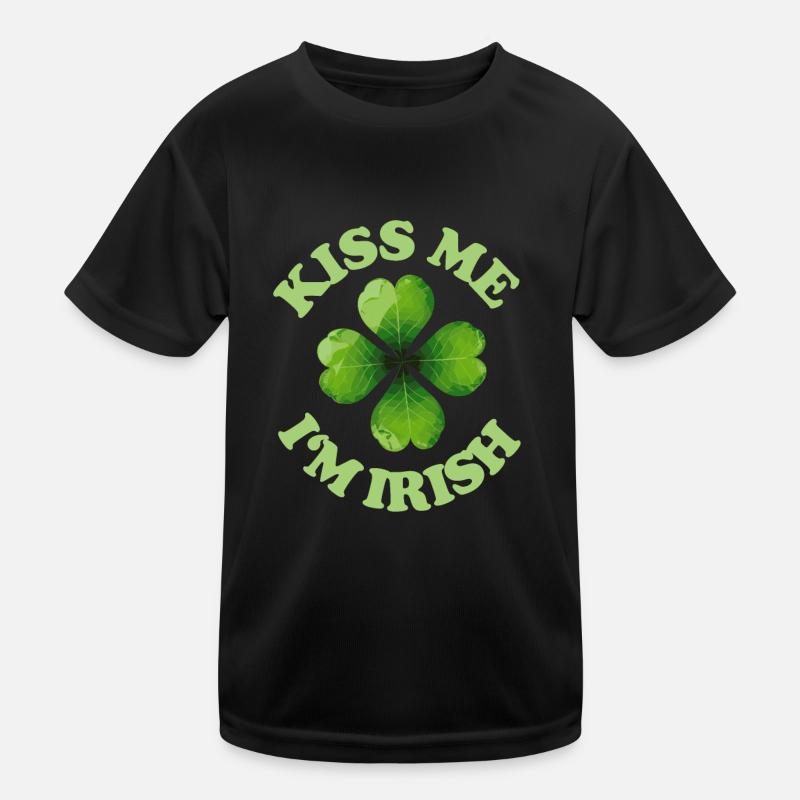 Kiss Me I'm Irish St Patricks Kids Functional T-Shirt
