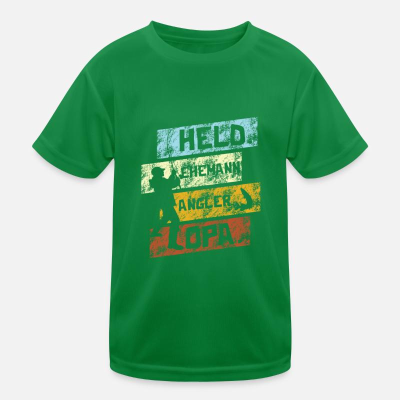 Held Ehemann Angler Opa Fischer Vatertagsgeschenk Kinder Funktions-T-Shirt