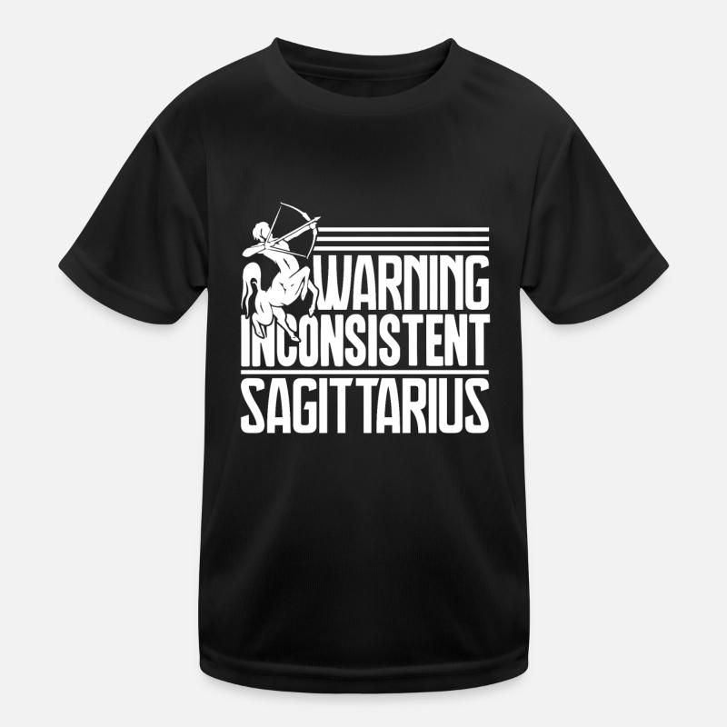 Sagittarius Warning Inconsistent Sagittarius Kids Functional T-Shirt