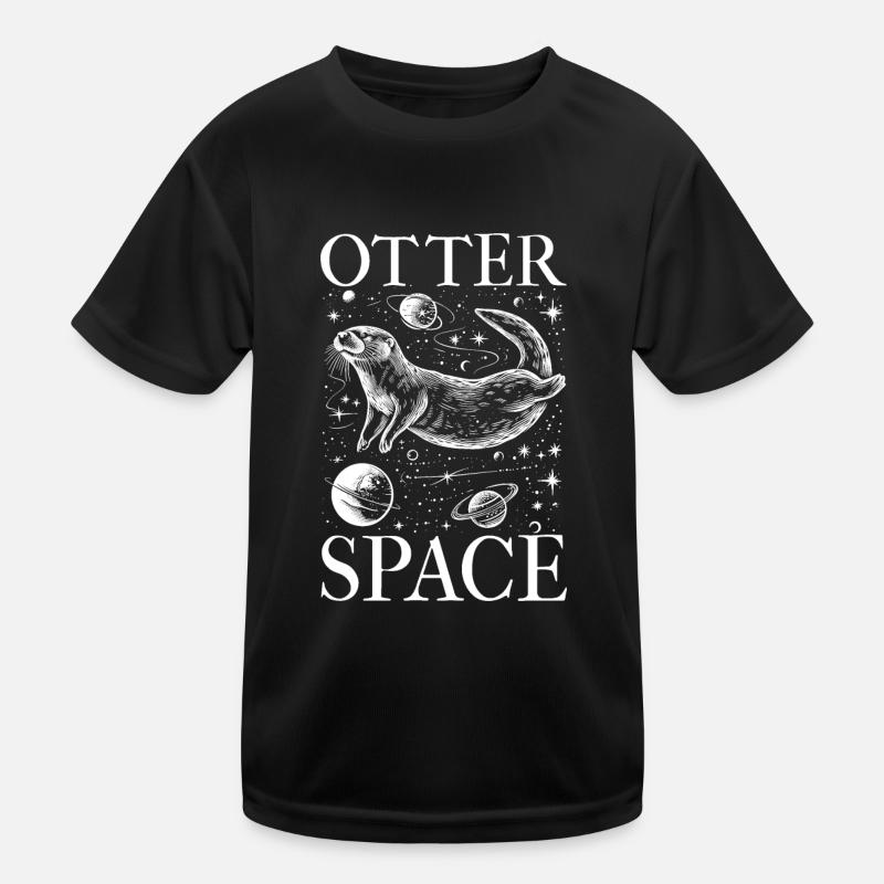 Otter Space Funny Otter Astronaut Kids Functional T-Shirt