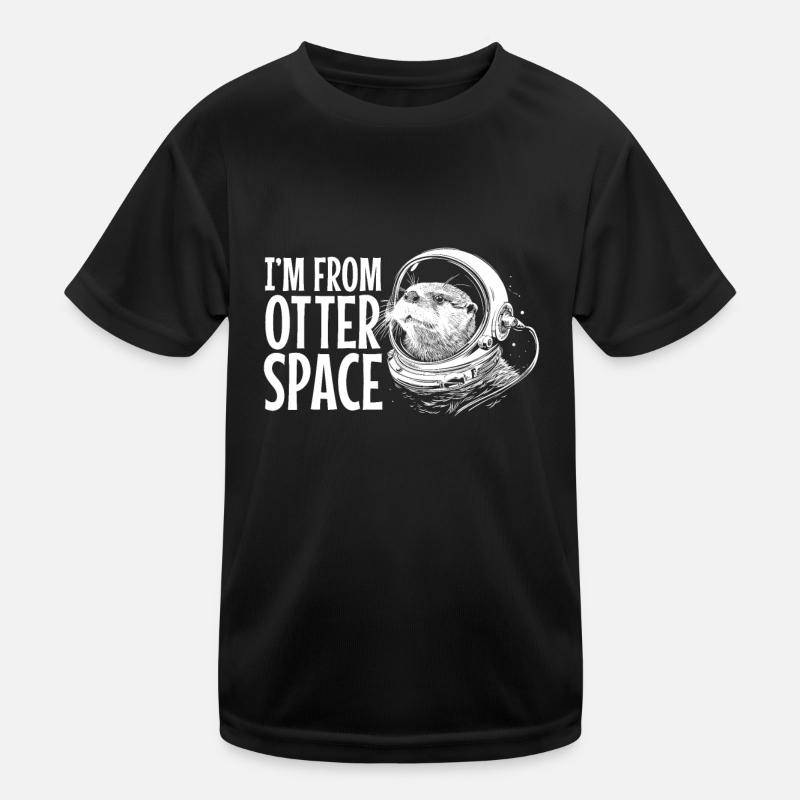 Otter Space Funny Otter Astronaut Kids Functional T-Shirt