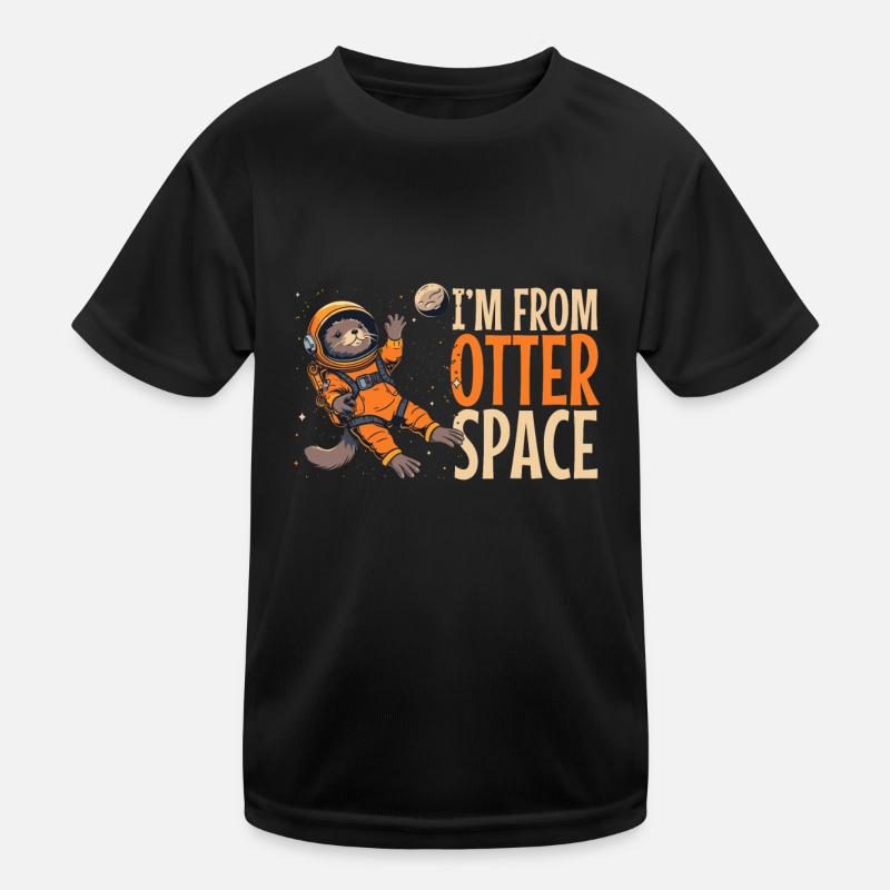 Otter Space Funny Otter Astronaut Kids Functional T-Shirt