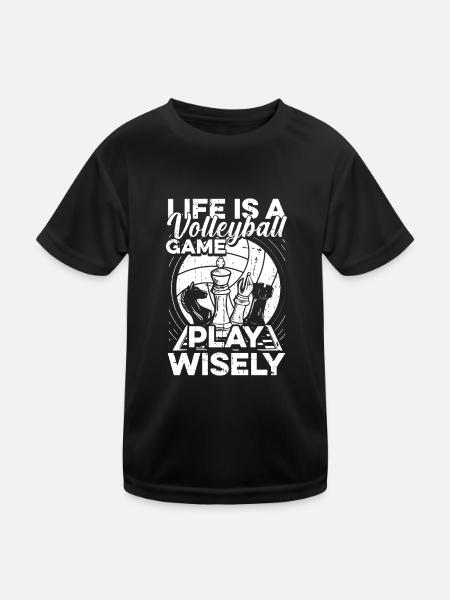 Volley-ball Volley-ball Échecs - T-shirt sport Enfant - noir - Devant