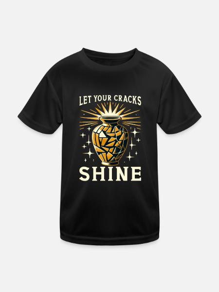 Kintsugi Kintsukuroi Imperfekte Japanische Kunst - Kinder Funktions-T-Shirt - Schwarz - Vorne