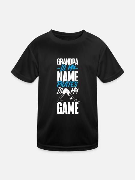 Instructeur de Pilates Enseignant Grand-père - T-shirt sport Enfant - noir - Devant