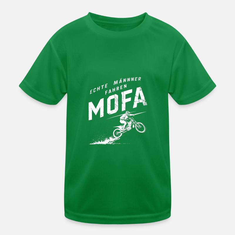 Real Men Riding Moped Two-Stroke Kids Functional T-Shirt
