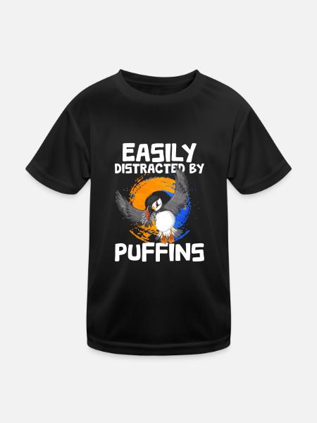 Puffin Bird Gift - Kids Functional T-Shirt - black - Front