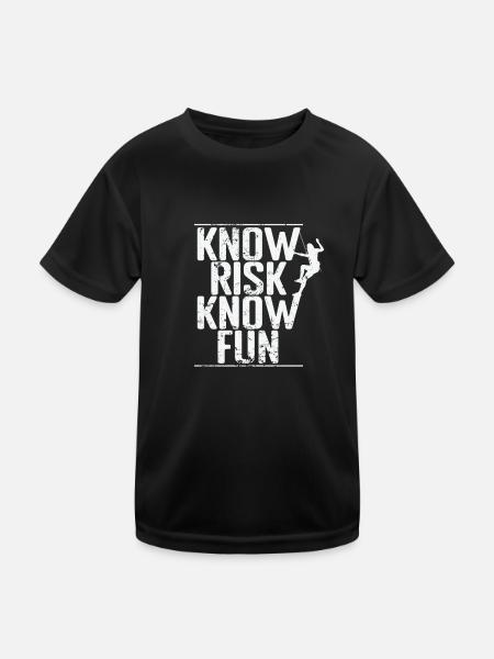Know Risk Know Fun Bouldering - Kids Functional T-Shirt - black - Front