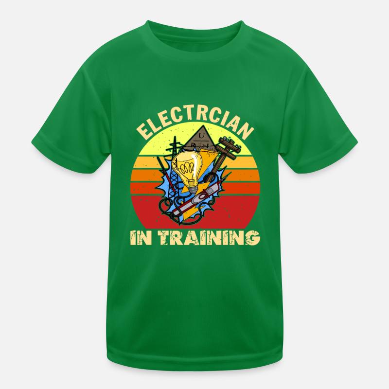 Electrician in training Lichttechniker Lampe Beruf Kinder Funktions-T-Shirt