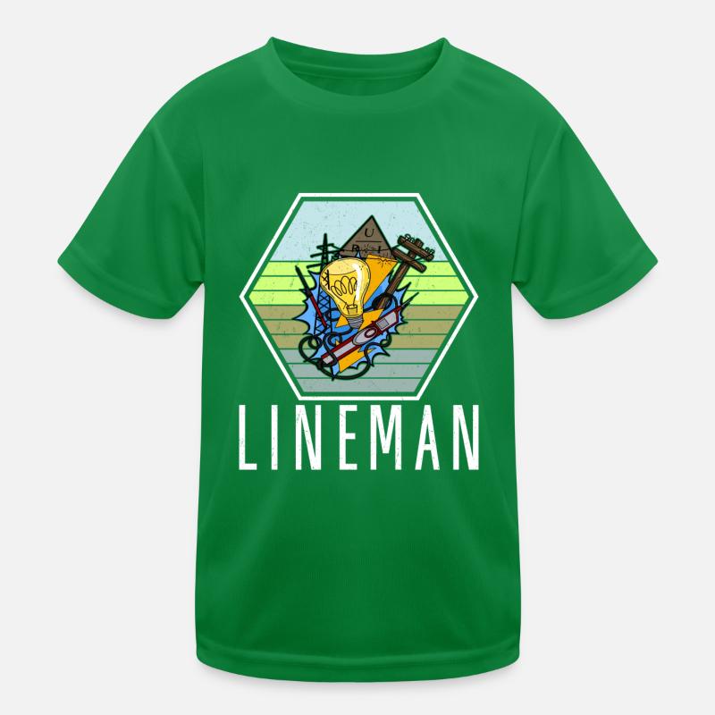 Monteur de lignes, électricien, technicien en éclairage, lampe Profession T-shirt sport Enfant