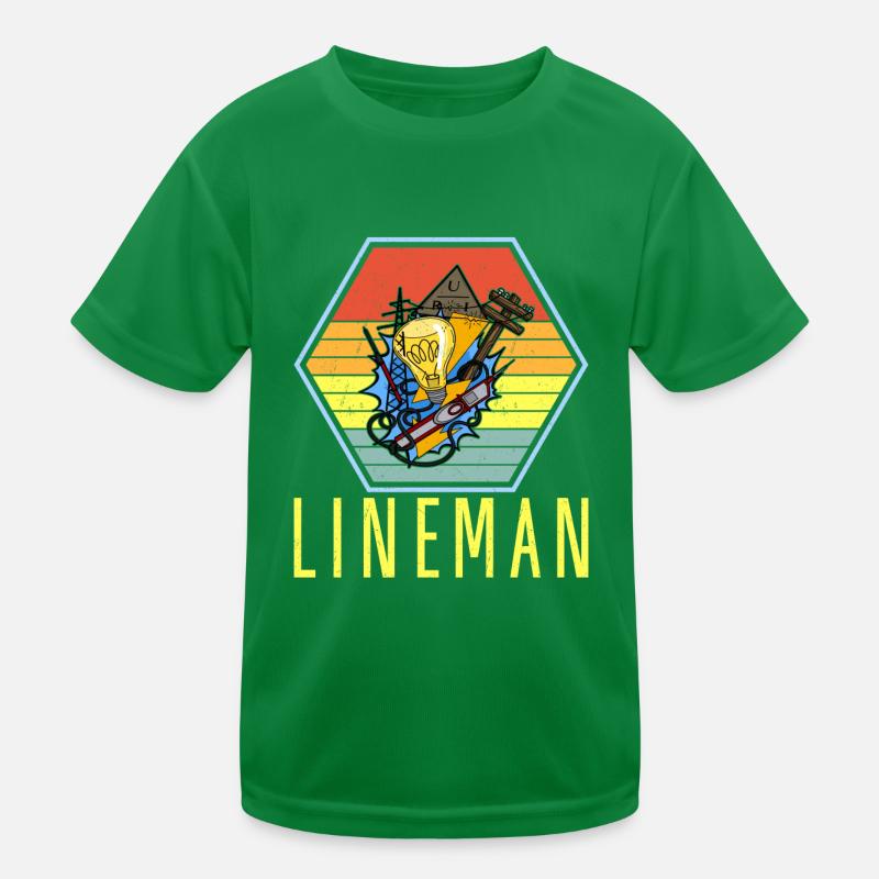 Monteur de lignes, électricien, technicien en éclairage, lampe Profession T-shirt sport Enfant