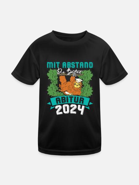 Abitur 2024 Mit Abstand die BESTEN ABI Lustiges - Kinder Funktions-T-Shirt - Schwarz - Vorne
