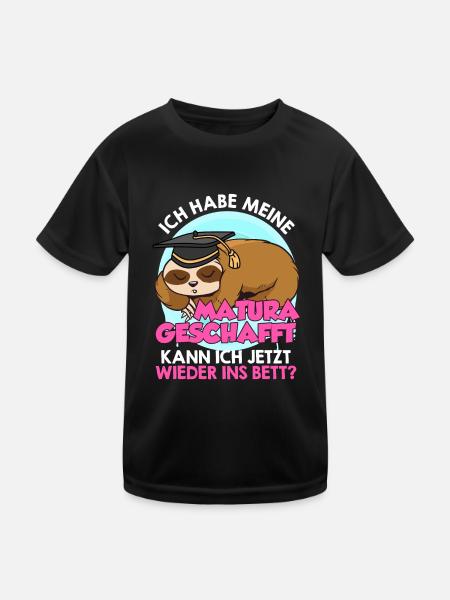 Maturant Habe meine Matura Geschafft Abschluss - Kinder Funktions-T-Shirt - Schwarz - Vorne