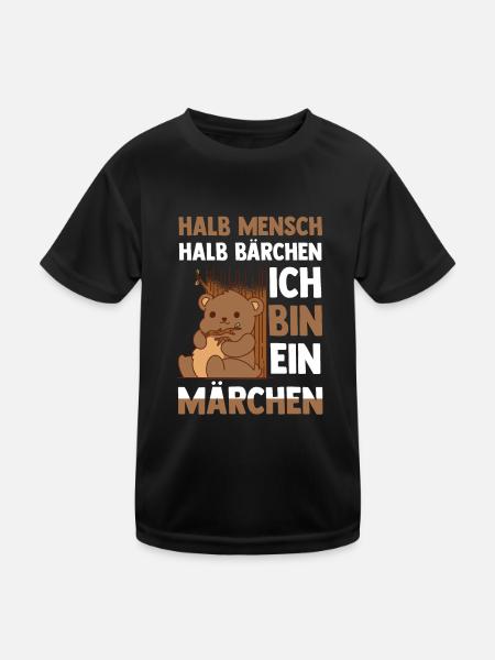 Mi-humain, mi-ours - T-shirt sport Enfant - noir - Devant