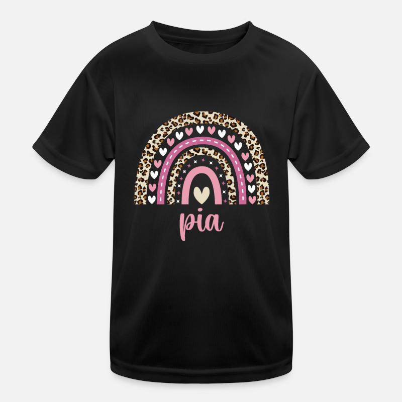 Pia Regenbogen Name Geburtstag Pia Kinder Funktions-T-Shirt