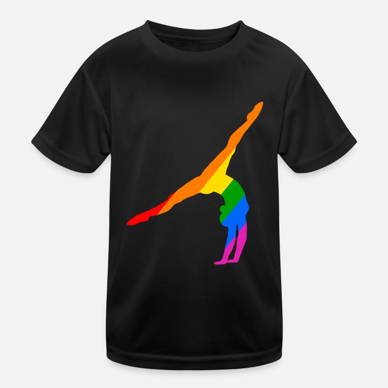 Handstand im Regenbogen Kinder Funktions-T-Shirt