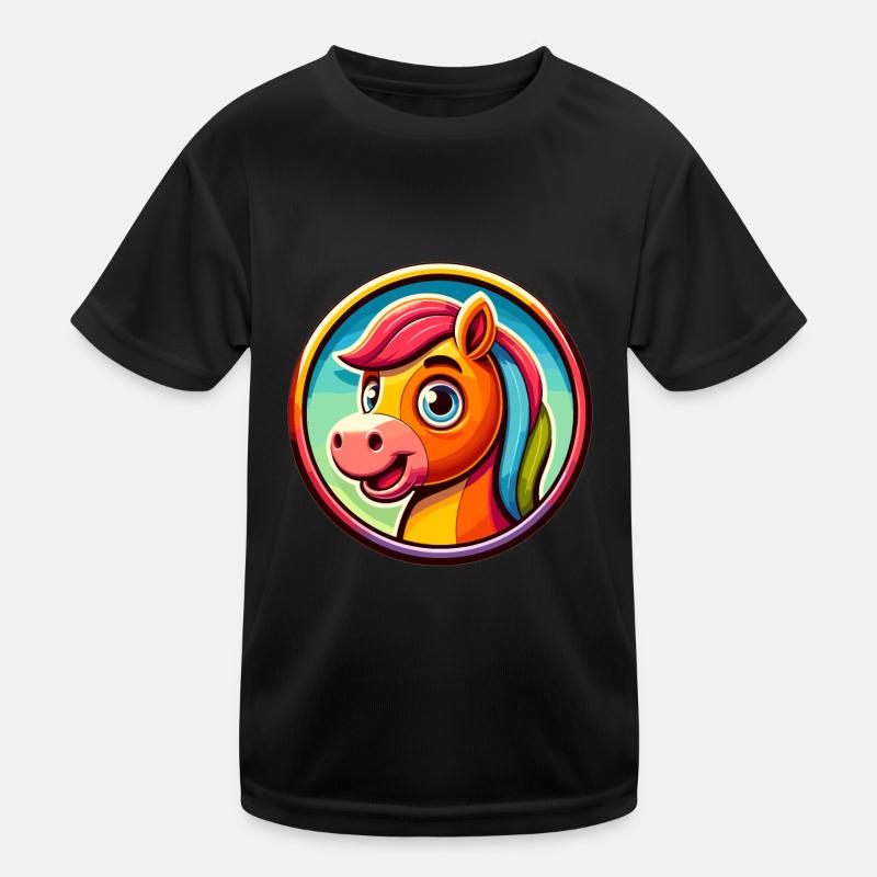 Cheval, tête de cheval dans un style comique T-shirt sport Enfant
