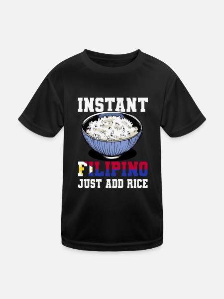 Filipino Rice Lover - Kids Functional T-Shirt - black - Front