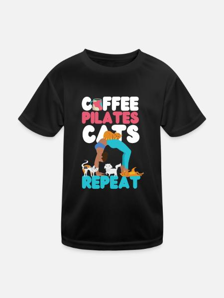 Instructeur de Pilates Professeur Café - T-shirt sport Enfant - noir - Devant