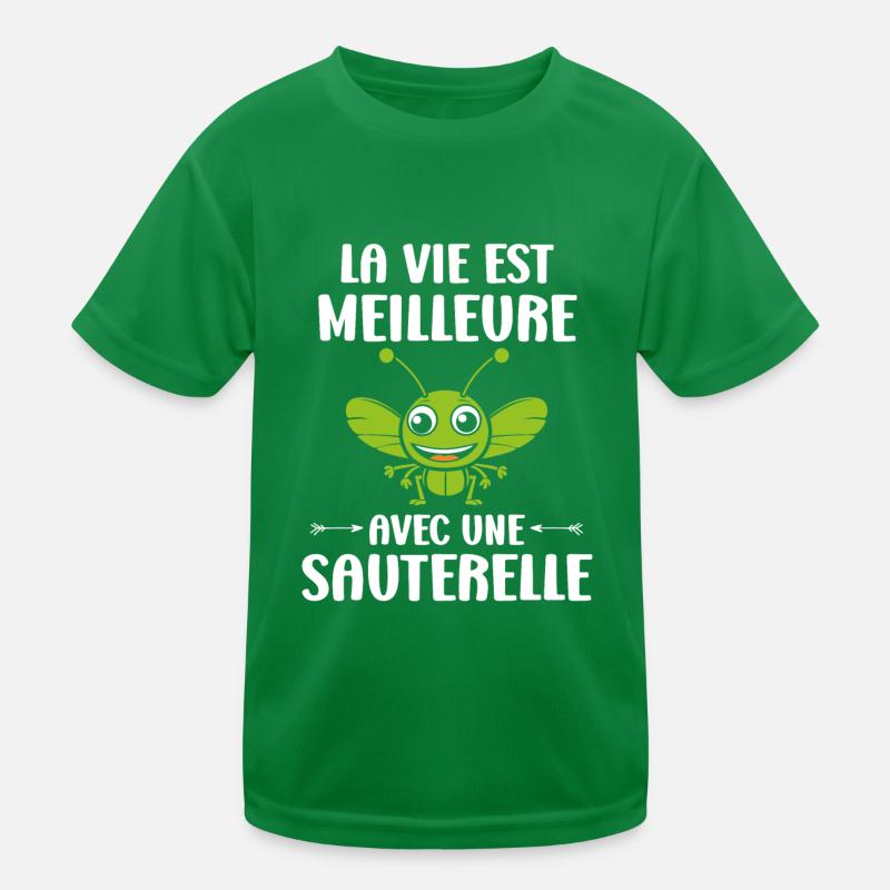 Insecte humour Sauterelle T-shirt sport Enfant
